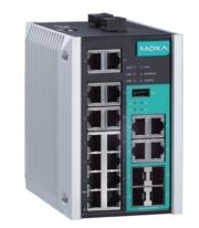 18-портовый управляемый коммутатор: 14х10/100 BaseT Ethernet, 4 комбо-порта Gigabit Ethernet, -40...+75С MOXA. Вид 1