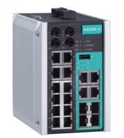 18-портовый управляемый коммутатор: 12х10/100 BaseT Ethernet, 4хGigabit Ethernet, 2х100BaseFX, -10...+60С MOXA. Вид 1