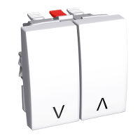 Выкл-ль д/жалюзи нажимной 10a бел r9003 Schneider Electric. Вид 1