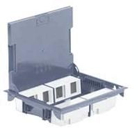 Коробка напольная с крышкой под сталь с антикоррозийным покрытием, серая, 16 модулей, H-65мм Legrand. Вид 1