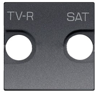 N2250.1 AN Накладка для TV-R-SAT розетки, 2-модульная, серия Zenit, цвет антрацит ABB. Вид 1