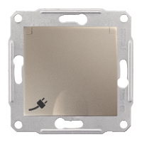 Розетка с зазем. конт., с защит. штор., с крыш., IP20, 16А, 250В (титан) Sedna Schneider Electric. Вид 1