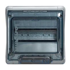 Бокс настенного монтажа серый на 8 мод. (с пр. дверцей, в бок) 200х200х115,6 IP65 Legrand. Вид 1