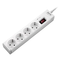 Cетевой фильтр, 4 розетки, кабель 1м, белый Schneider Electric. Вид 1
