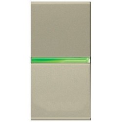 N2101.5 CV Механизм 1-клавишного 1-полюсного выключателя с клавишей с контрольной подсветкой, 1-модульный (шампань) Zenit ABB. Вид 1