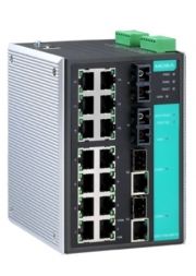 18-портовый управляемый коммутатор: 14х10/100 BaseT Ethernet, 2х10/100 BaseFX, 2х10/100/1000 Base MOXA. Вид 1