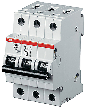 S203P D40 Автоматический выключатель 3-полюсный, 40А, 15кА (хар-ка D) ABB