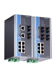 Управляемый коммутатор 8 x 10/100BaseTX, 2 x 100BaseFX, питание - 24 В пост., разъем ST, IEC 61850-3 MOXA. Вид 1