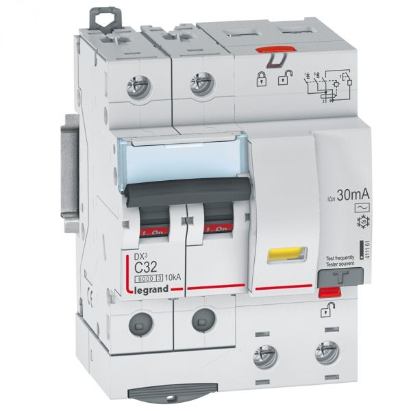 DX3 Дифф. автомат 2-полюсный, 32A, 30mA, тип АC, 6kA (хар-ка C) Legrand