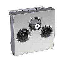 Tv/fm/sat розетка оконечная 2 вх.металл Schneider Electric. Вид 1