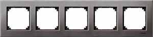 Рамка 5-постовая, sm (металл серый родий) Merten M-Elegance Schneider Electric. Вид 1