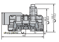 D70/32.FF Клеммник силовой с 2 шпильками М8 , без крышек, 70мм.кв. (серый) (1упак-3шт) TYCO. Вид 1