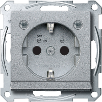 Розетка SCHUKO с мод.светод.подсв. (алюминий) Merten Schneider Electric. Вид 1