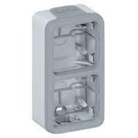 Коробка для накладного монтажа 2 поста, вертикальная (серый) IP55 Plexo Legrand. Вид 1