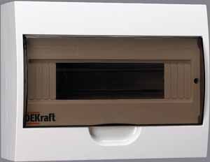 ЩРН-П-12 Корпус модульный пластиковый, настенный на 12 модулей IP41 200х256х96мм DEKraft. Вид 1