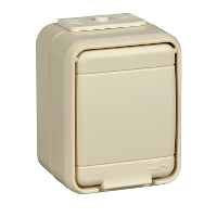 Розетка, О/У, 16А, IP44 (жемчужно-белый) Aquatop Schneider Electric. Вид 1