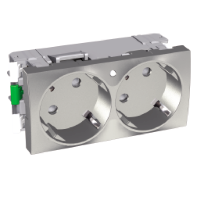 Розетка х2 45 2p+e со штор с инд металл Schneider Electric. Вид 1
