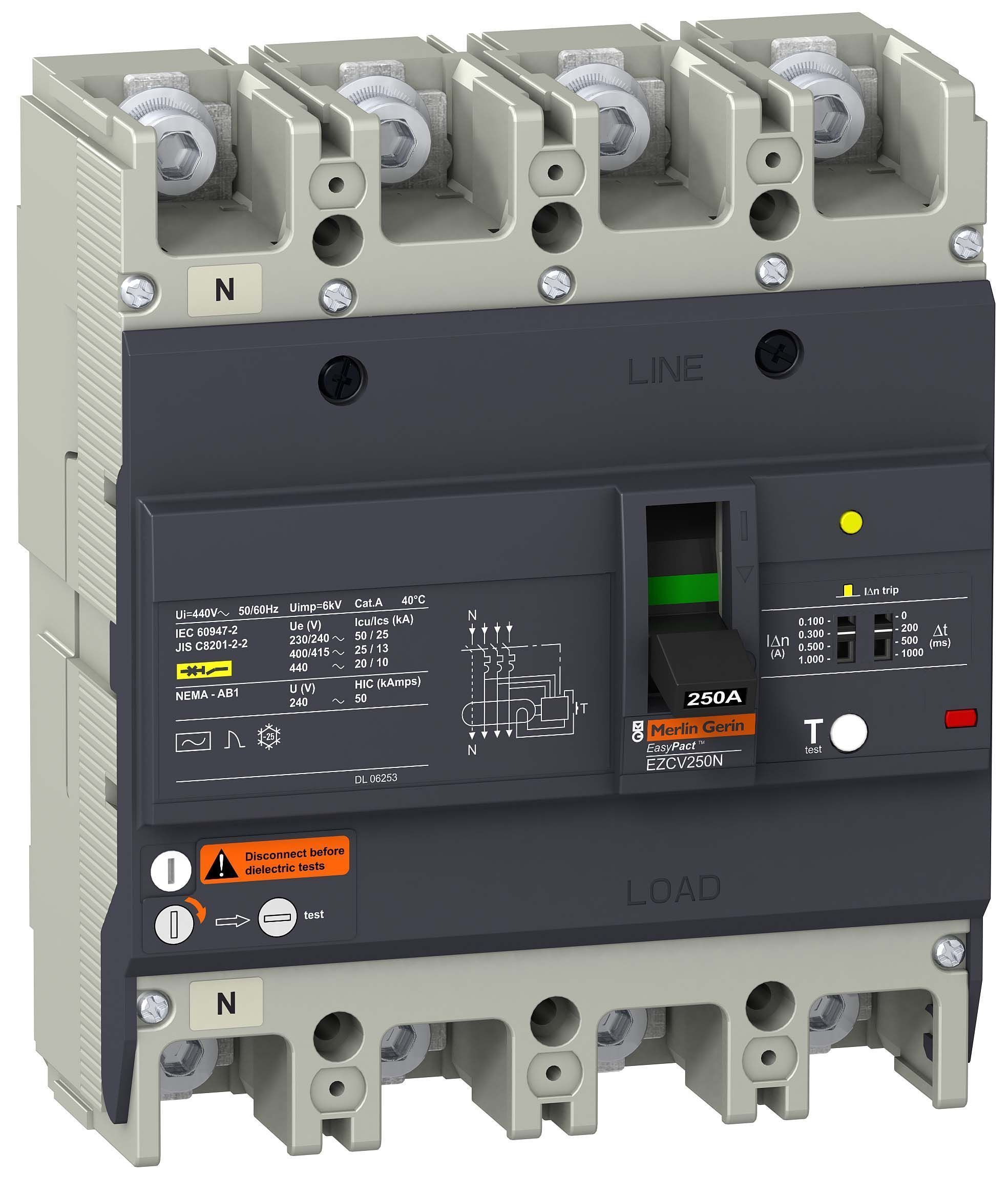 Авт. выкл. с диф.защ. 25 ка/415в 4п3т 63a Schneider Electric