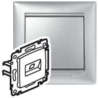 Розетка RJ45 FTP кат 6, алюминий, б/з Valena Legrand. Вид 1