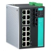 16-портовый управляемый коммутатор: 14х10/100 BaseT Ethernet, 2х100BaseFX, -40...+75С MOXA. Вид 1
