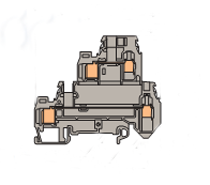 D2,5/5.ADO Клеммник на DIN-рейку с прорезанием изоляции 2.5мм.кв. (серый) TYCO. Вид 1