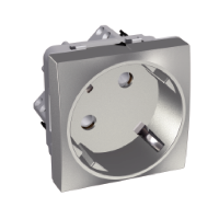 Розетка 45 2p+e со шторками металлик Schneider Electric. Вид 1