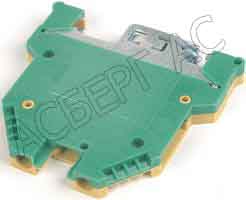 Клеммник пружинный на DIN-рейку 35 мм.кв. (желто-зеленый) (1уп-10шт) Schneider Electric. Вид 1