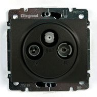 Накладка TV+RD+SAT розетки (dark bronze) Galea Life Legrand. Вид 1