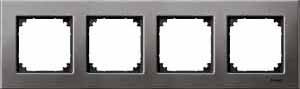 Рамка 4-постовая (металл серый родий) Merten M-Elegance Schneider Electric. Вид 1