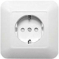 Розетка скрытой установки с защитными шторками, 16А, 250В, (белый) Прима Systeme Electric. Вид 1