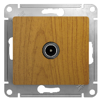Розетка TV проходная 4db, механизм (дерево дуб) Glossa Systeme Electric. Вид 1