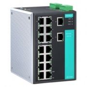 16-портовый управляемый коммутатор 10/100 BaseT Ethernet MOXA. Вид 1