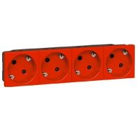 Розетка Mosaic -4Х2К+З нем.стд. 45° Legrand. Вид 1