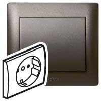 Накладка розетки 2К+З с защ. шторками (dark bronze) Galea Life Legrand. Вид 1