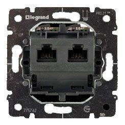 Механизм 2-ой компьютерной розетки RJ45, UTP (кат. 5e) Galea Life Legrand. Вид 1