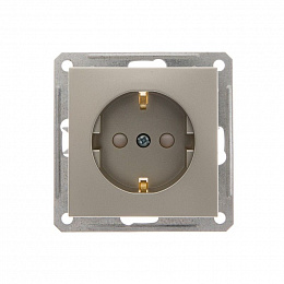 Розетка с заземлением со шторками, 16А, механизм (шампань) Wessen 59 Systeme Electric. Вид 1