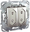 Розетка 2-модульная, без заземления, со шторками, 10 а (алюминий) Unica Top Schneider Electric. Вид 1.