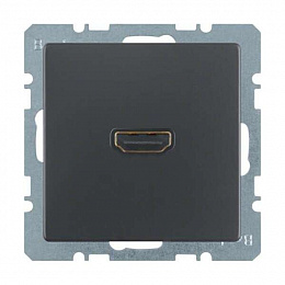 Розетка HDMI (антрацитовый, бархатный лак) Q.1/Q.3 Berker. Вид 1