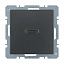 Розетка HDMI (антрацитовый, бархатный лак) Q.1/Q.3 Berker. Вид 1.