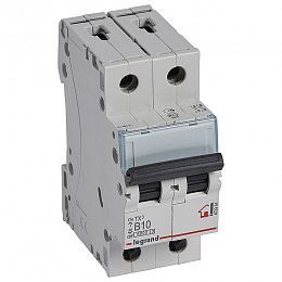 TX3 Автоматический выключатель 2-полюсный, 10А, 6kА (хар-ка В) Legrand. Вид 1