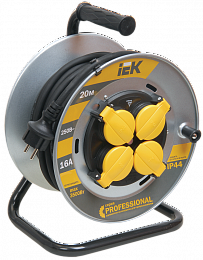 УК20 Катушка на мет с т/з 4 места 2Р+PЕ/20м КГ 3х1,5мм2 IP44 "Professional" ИЭК. Вид 1