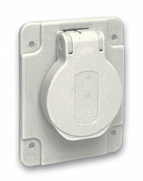 Розетка серая 10/16a 65х85мм ip54 винты сзади Schneider Electric. Вид 1