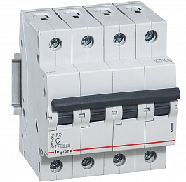 RX3 Автоматический выключатель 4-полюсный 63A 4,5kА (хар-ка С) Legrand. Вид 1