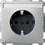 Розетка с полем для надписи, qf sd (сталь) Merten Schneider Electric. Вид 1.