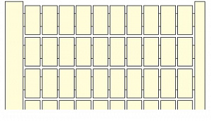 Маркировка RCT 610 для клемм серии SNA и Solution, чистая, 100 маркеров 10х6 мм в карте, 45 карт в упаковке TYCO. Вид 1