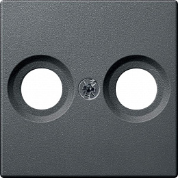 Центральная плата антенной розетки 2 отв., sm (антрацит) Merten Schneider Electric. Вид 1