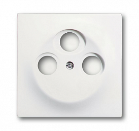 1743-03-774 Накладка (центральная плата) для TV-R-SAT розетки, серия impuls, цвет белый бархат ABB. Вид 1