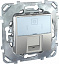 Компьютерная розетка 1хRJ45 кат.6, с полем для надписи (алюминий) Unica Top Schneider Electric. Вид 1.