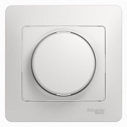Светорегулятор поворотный, 300Вт, в сборе (белый) Glossa Systeme Electric. Вид 1