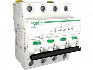 iC60N 4P 6А Автоматический выключатель 4-полюсный, 6А, 6кА (хар-ка B) Schneider Electric. Вид 1